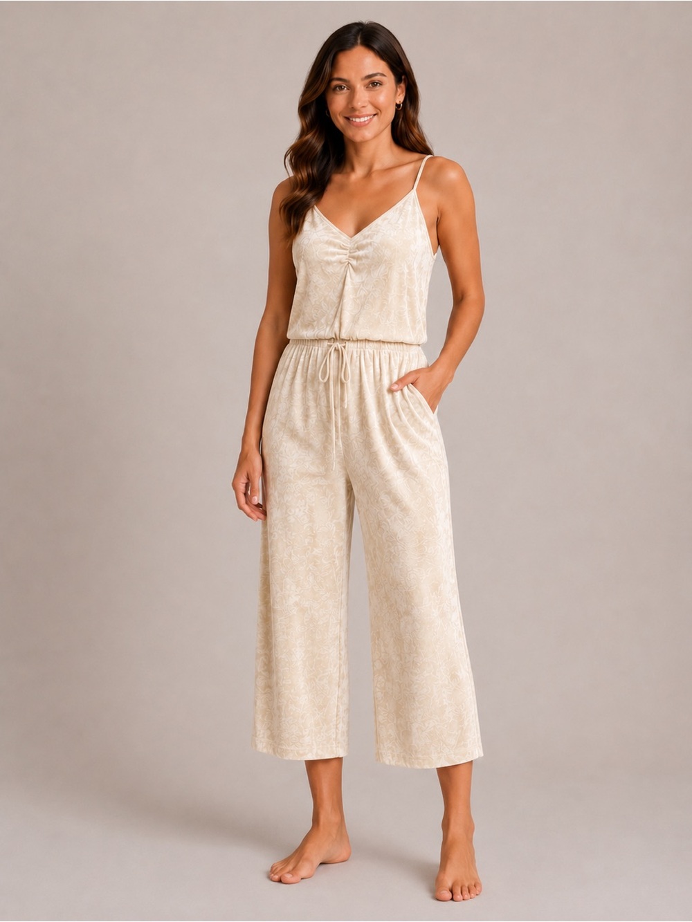 Vintage Josie Natori Lounge Cami Jumpsuit